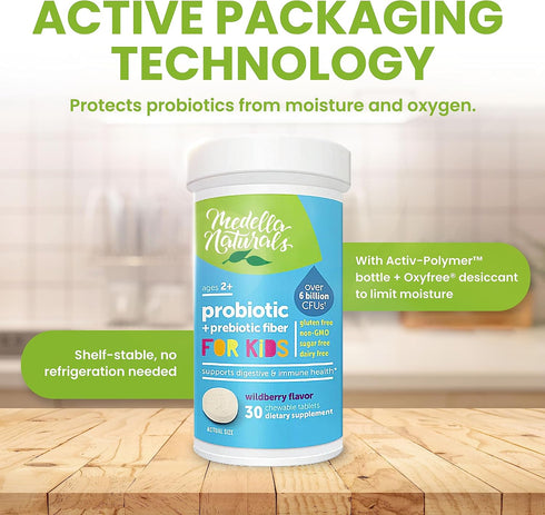 Probiotics for Kids + Prebiotics to Support Digestive Health - 6 Billion+ CFUs of Kids Prebiotic and Probiotic to Help Support Immunity & Digestio...