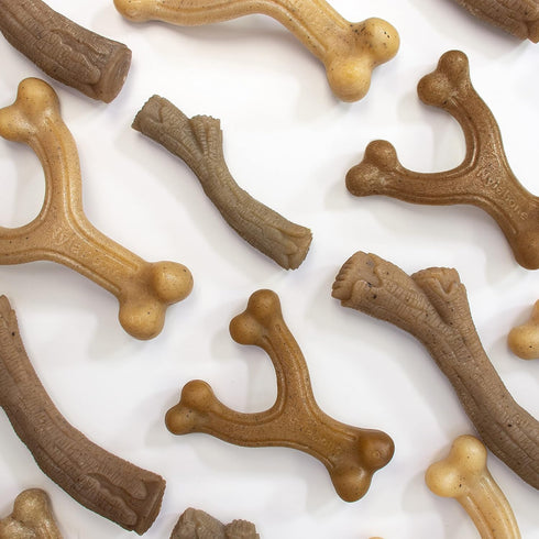 Nylabone Gourmet Style Strong Chew Wishbone Dog Chew Toy, Chicken Flavor, Small/Regular (1 Count)...