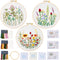 Magibeads 3 Sets Flower Leaf Water Soluble Embroidery Starter Kit Cross Stitch Patterns Crochet Kit with Embroidery Thread Fabric Instruction Knit...