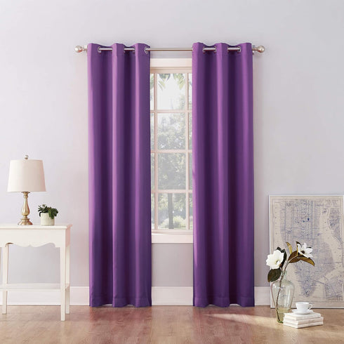 Sun Zero Riley Kids Bedroom Blackout Grommet Curtain Panel, 40" x 63", Purple...