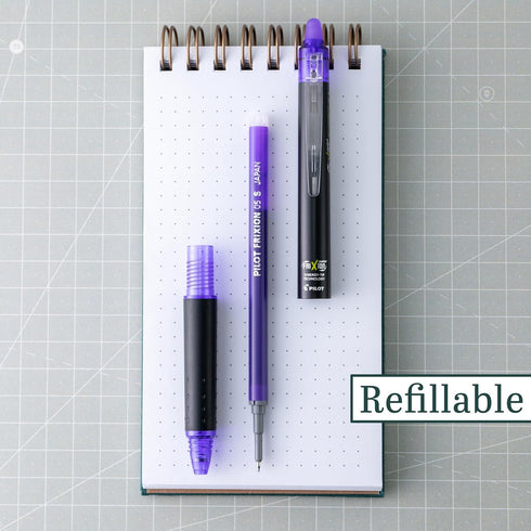 PILOT, FriXion Synergy Clicker Erasable, Refillable, Retractable Gel Ink Pens, Extra Fine Point 0.5 mm, Pack of 12, Purple Ink...