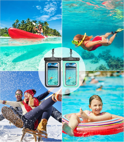 2 Pack Universal Waterproof Phone Pouch Up to 8.3"- IPX8 Cellphone Dry Case Compatible for iPhone 14 13 12 11 Pro Max SE XS Plus Samsung Galaxy A1...