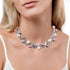 Glass Pearl Necklace and Earring Set,Collar De Perlas para Mujer,Faux Pearl Jewelry Set for Women (Silver)...