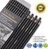 Professional Charcoal Pencils Drawing Set - 10 Pieces Super Soft, Soft, Medium & Hard Charcoal Pencils for Drawing, Sketching, Shading, Beginners ...