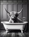 Posterizer 1 pcs-Funny Highland Cow in The Bathtub Print-Comedy Art-Art for Animal Lovers- Gift for Men Women Entrepreneur Teens- Bathroom, restro...