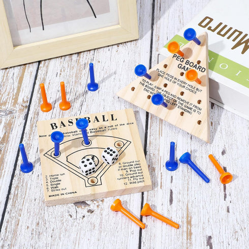 ONEST 5 Packs Wooden Peg Board Game Wooden Board Game Family Board Game Toy Birthday Party Favors Classic Educational Toy for Teens and Adults...