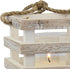 Stonebriar Small Worn White Wooden Beach House Candle Lantern with Rope Handle and Removable Glass Cylinder Hurricane...