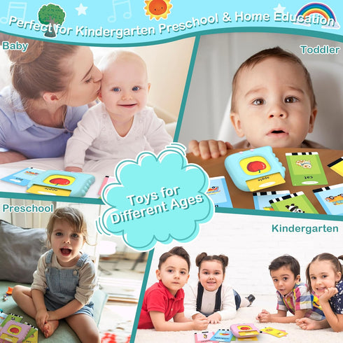 Talking Flash Cards-Toddler Toys for 1 2 3 4 5 Years Old Boys Gift, 384 Words Pocket Speech Toddler Learning Toys, Sensory Toys for Kids with Auti...