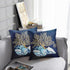 Emvency Throw Pillow Cover Blue Seashore Indigo Ocean Coral Seashells Beach House Gray Coastal Decorative Pillow Case Home Decor Square 20 x 20 In...