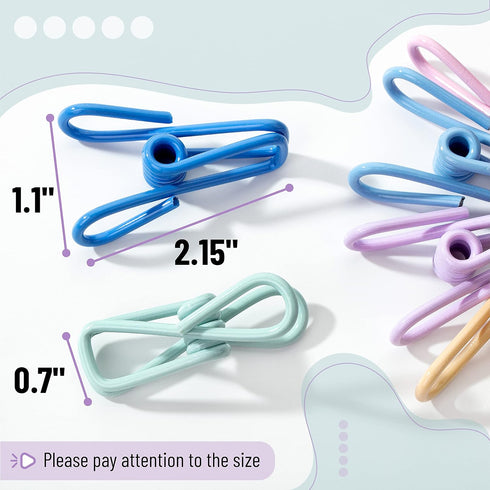 Mr. Pen- Chip Clips, 18 Pack, 2 Inch, Pastel Colors, Utility Steel PVC-Coated Clips, Bag Clips, Chip Clip, Metal Clips, Chip Bag Clip, Food Clips,...