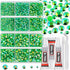 Resin Rhinestones Kit for Crafts,8400 pcs Green AB Jelly Flatback Rhinestones Mixed 5 Sizes 2mm-6mm with B7000 Glue Tweezers and Wax Pencil for Fa...