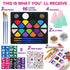 BOBISUKA Face Painting Kit for Kids - 16 Colors Water Based Body Face Paint Includes Brushes,Sponges,Glitters,Gem Sheet,Instructions,Stencils for ...