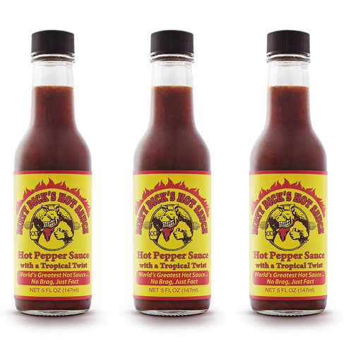 Dirty Dicks Original Hot Sauce, 5 Fl Oz - Award-Winning Blend of Habanero, Tropical Fruits & Spices (Pack of 3)...