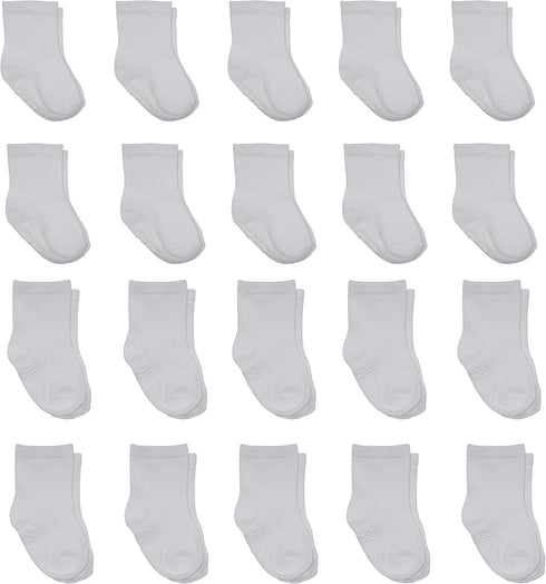 Little Me 20-Pack Newborn Baby Infant & Toddler Unisex Socks, 0-12/12-24 Months, Assorted Size Pack, White...