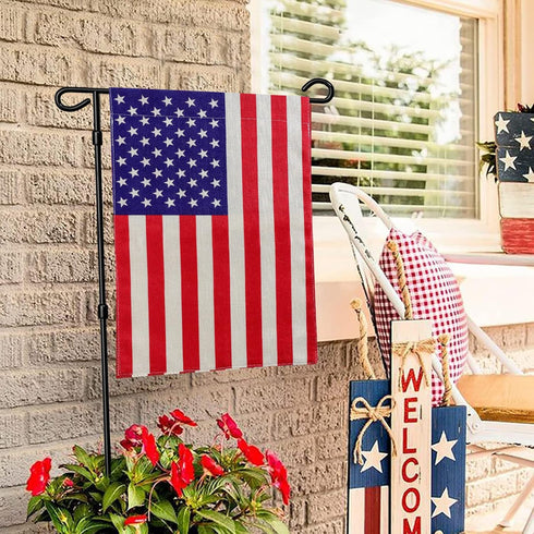 American Garden Flag USA Garden Flag Yard American Flag Thick Weatherproof Burlap US Stars and Stripes Patriotic US Garden Flag Decor for Outdoor ...