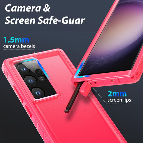 SPORTLINK for Samsung Galaxy S23 Ultra Case - IP68 Waterproof Dustproof, 360 Full Body Shockproof Protective, Built-in Screen Protector Cover for ...