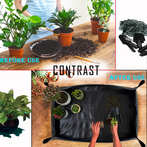 Extra Large 43in*30in Plant Repotting Mat, Waterproof, Foldable, Reusable, Black...