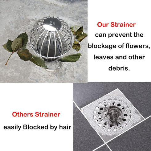 Baitaihem 304 Stainless Steel Drain Outdoor Roof Anti-Blocking Line Cap Drain Cover Gutter Protector Cleaner Gutter Cleaning Tool,3 inch...