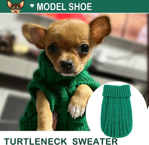 Small Dog Sweater 2 Pieces Dog Sweaters for Small Dogs, Dog Clothes for Small Dogs, Pet Cat Sweater Cold Weather Puppy Clothes Outfits (Small)...
