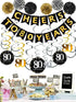 80th Birthday Party Decorations Kit - Gold Glittery Cheers to 80 Years Banner,Poms,12Pcs Sparkling 80 Hanging Swirl for 80th Anniversary Decoratio...