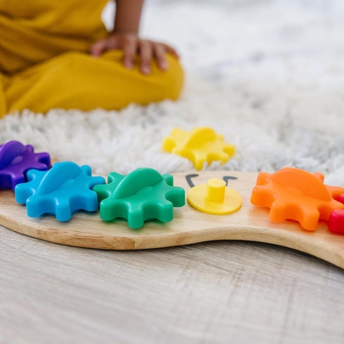 Melissa & Doug Rainbow Caterpillar Gear Toy With 6 Interchangeable Gears - For Toddlers And Babies...