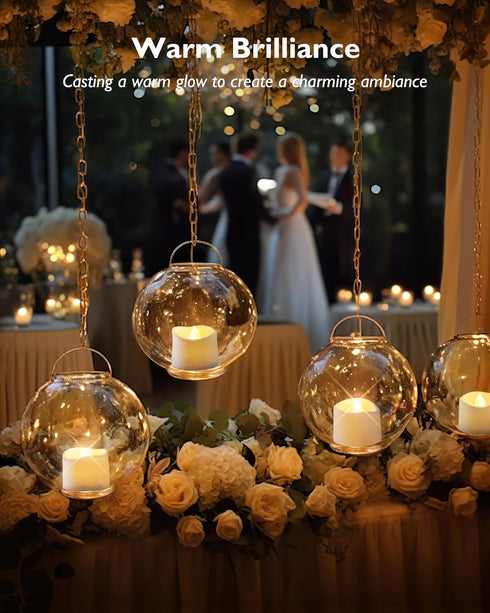 Homemory 48-Pack Novelty Flickering Flameless Tea Lights Candles, 200+Hours Battery-Operated LED Fake Candles for Wedding Table Centerpieces,Propo...