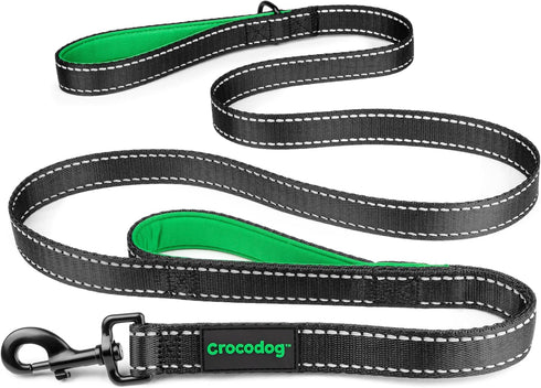 6 Foot Long Dog Leash with 2 Padded Handles - for Large and Medium Dogs - Walking Lead with Reflective Stitching and Traffic Handle for Control an...