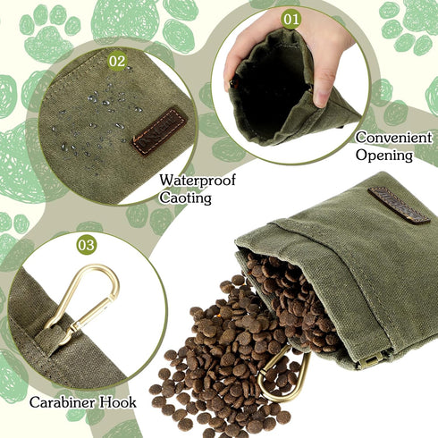3 Pcs Dog Treat Pouch Hand Free Dog Treat Bags Training Pouch with Auto Closure and Metal Buckle Dog Walking Bag Dog Treat Holder Dog Snack Pouch ...