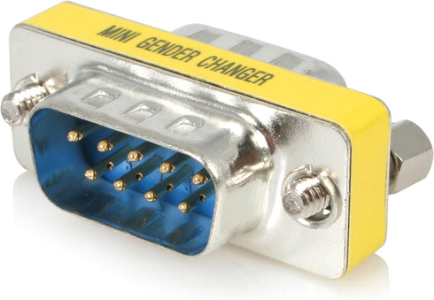 StarTech.com Slimline Serial DB9 Gender Changer - M/M - Serial gender changer - DB-9 (M) to DB-9 (M) - GC9SM, Silver...