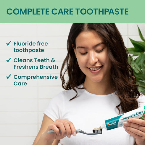 Himalaya Complete Care Toothpaste, Fluoride Free to Reduce Plaque and Brighten Teeth, 6.17 Oz...