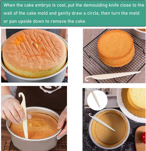 4 Pack Cake Stripping Knife Scraper Cookie Demoulding Knives Release Cakes from Metal Pans Plastic Butter Cream Scrapers for DIY Baking Bakeware B...