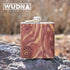 WUDN 6 oz. Wooden Hip Flask - Stainless Steel Body, Real Aromatic Cedar...