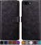 SUANPOT Flip Book Phone Case for iPhone 7 Plus/8 Plus 5.5" with RFID Blocking Leather Wallet Case, Credit Card Holder, Shockproof Cover, Black...