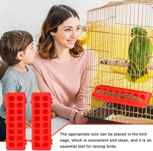 4 Plastic Flip Top Bird Small Poultry Feeder for Pigeon Chicken Feeder Small Poultry Feeder Drinker Duckling Quail Feeder No Mess No Waste Multiho...