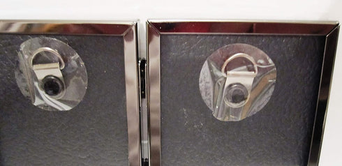 EXP Black Hinged Double Metal 2.5x3.5 Picture Frame Tabletop or Wall Hang...