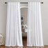 NICETOWN White Linen Sheer Curtains 90" Length, Rod Pocket & Back Tab Window Treatments Semi Sheer Curtain Drapes Privacy with Light Through for L...