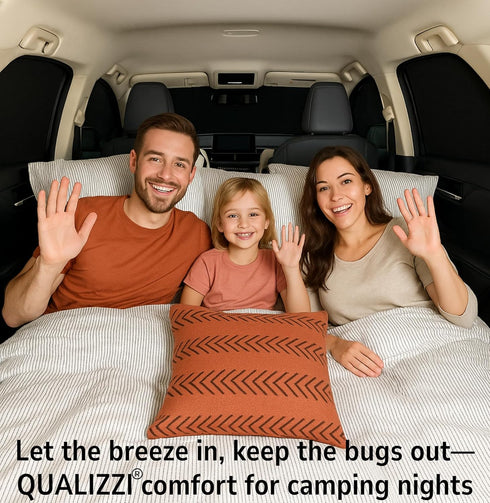 XXL/Car Side Window Shades for SUVs (12 Sizes) - Baby Protection from Sun, Heat, Bugs & Privacy, Double-Layered Stretchy Mesh Screens, 2-Pack by Q...