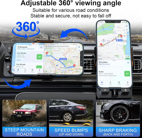 15W Fast Wireless Car Charger Vent Mount - Auto-Clamping Air Vent Phone Holder for iPhone 15/15 Pro/15 Pro Max, Samsung Galaxy...