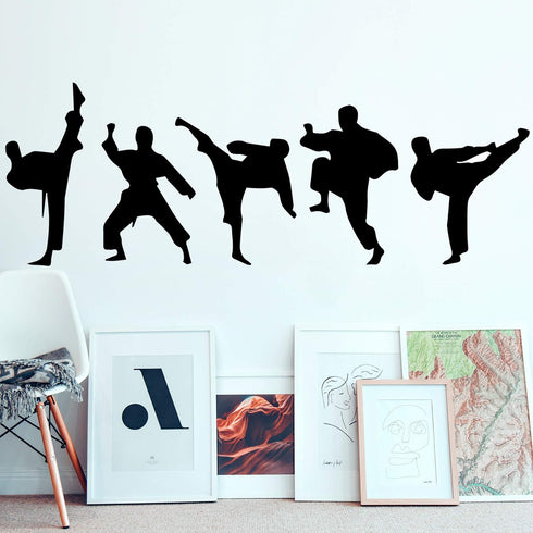 Amaonm Creative Vinyl Sport Taekwondo Wall Decor Player Silhouette Decals - Removable DIY Baby Nursery Bedroom Living Room Home Stickers Murals Ar...