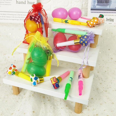 BANBALLON Egg Shakers Bird Whistle Noisemakers with Organza Gift Bags Music Party Favors for Musical Party Gift Beginner Kid Musical Instrument To...
