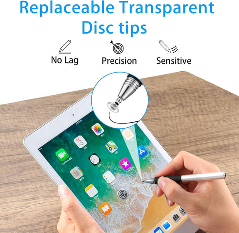 12 Pieces Stylus Pen Tips Replacement Tips Precision Round Shape Replaceable Stylus Universal Stylus Pen Disc Tips for Touch Screen Devices Daily ...