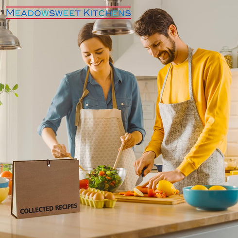 Meadowsweet Kitchens Recipe Binder - Recipe Book to Write in Your Own Recipes with Dividers | Accordion Style File Organizer for Recipe Cards, Cli...