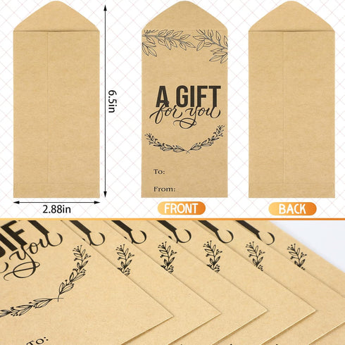 100 Pcs Kraft Cash Envelopes 2.88 x 6.5 Inch Money Envelopes for Cash Gifts small Money Envelopes for currency Offering Envelopes For Church Cash ...