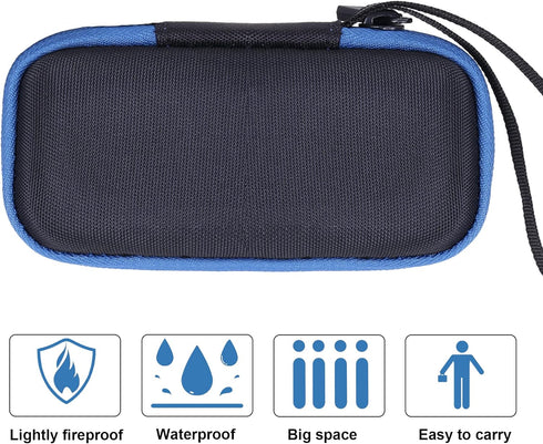 co2CREA Hard Case compatible with Bosch GLM 20 Compact Blaze 65' Distance Measure (Black Case + Inside Blue + Blue Zipper)...