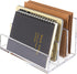 Acrylic Mail Organizer File Sorters for Desk,3-Section Laddered Desktop Vertical Letter Holder,Desk Organizer Workspace Organizer...