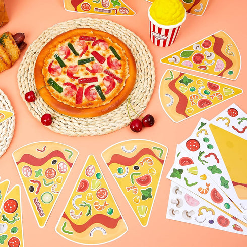 Make a Pizza Stickers, Pizza Crafts Pizza Party Supplies Decorations Pizza Party Favors for DIY Arts Birthday Games (36 Sheets)...