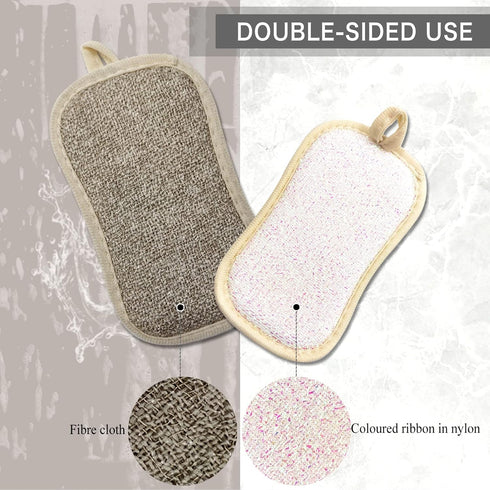 Kitchen Scrub Sponges, Heavy Duty Cleaning Non-Scratch Scrub Sponge, Reusable Microfiber Sponge for Household Cleaning, Random Colors (More)...