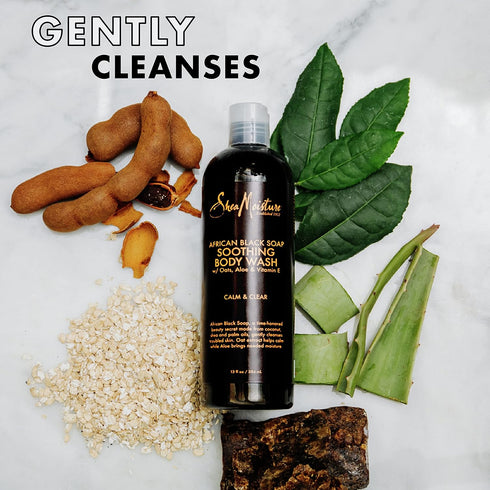 SheaMoisture Soothing Body Wash for Acne Treatment African Black Soap Paraben Free Body Wash ,13 Fl Oz (Pack of 1)...