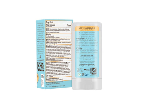 Babo Botanicals Sensitive Baby Mineral Sunscreen Stick SPF 50-70% Organic Ingredients - Zinc Oxide - NSF & Made Safe Certified - EWG Verified - Wa...