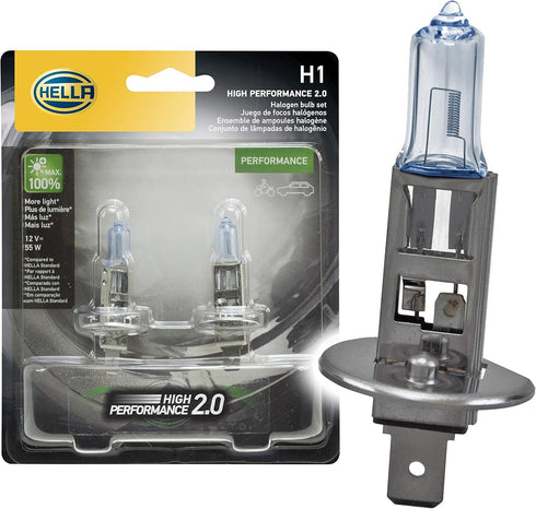 HELLA H1 2.0TB High Performance Bulb, 12V, 55W, 2 Pack...